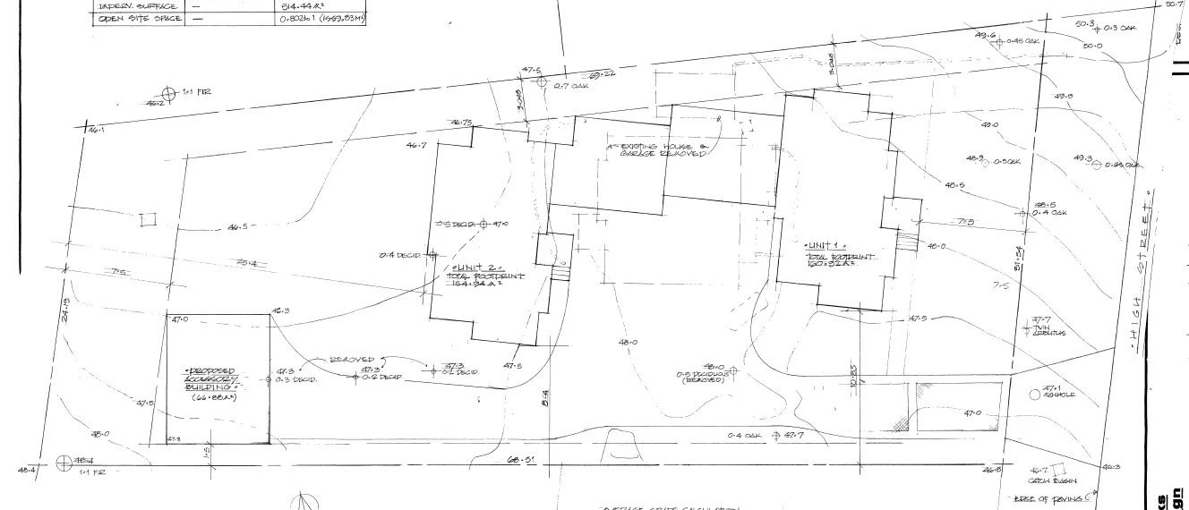 Original Site Plan showing the initial layout of the property buildings