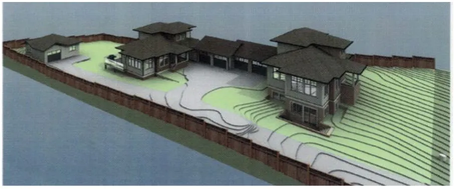 3D architectural rendering of the proposed duplex development