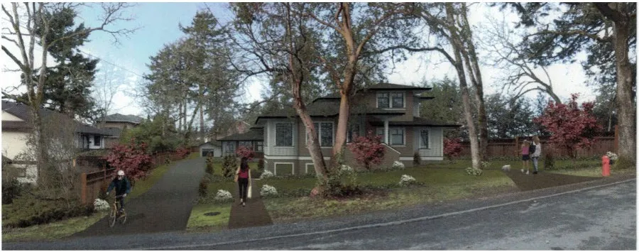 Perspective rendering of the proposal as viewed from the street