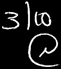 Handwritten notation 3/10 @
