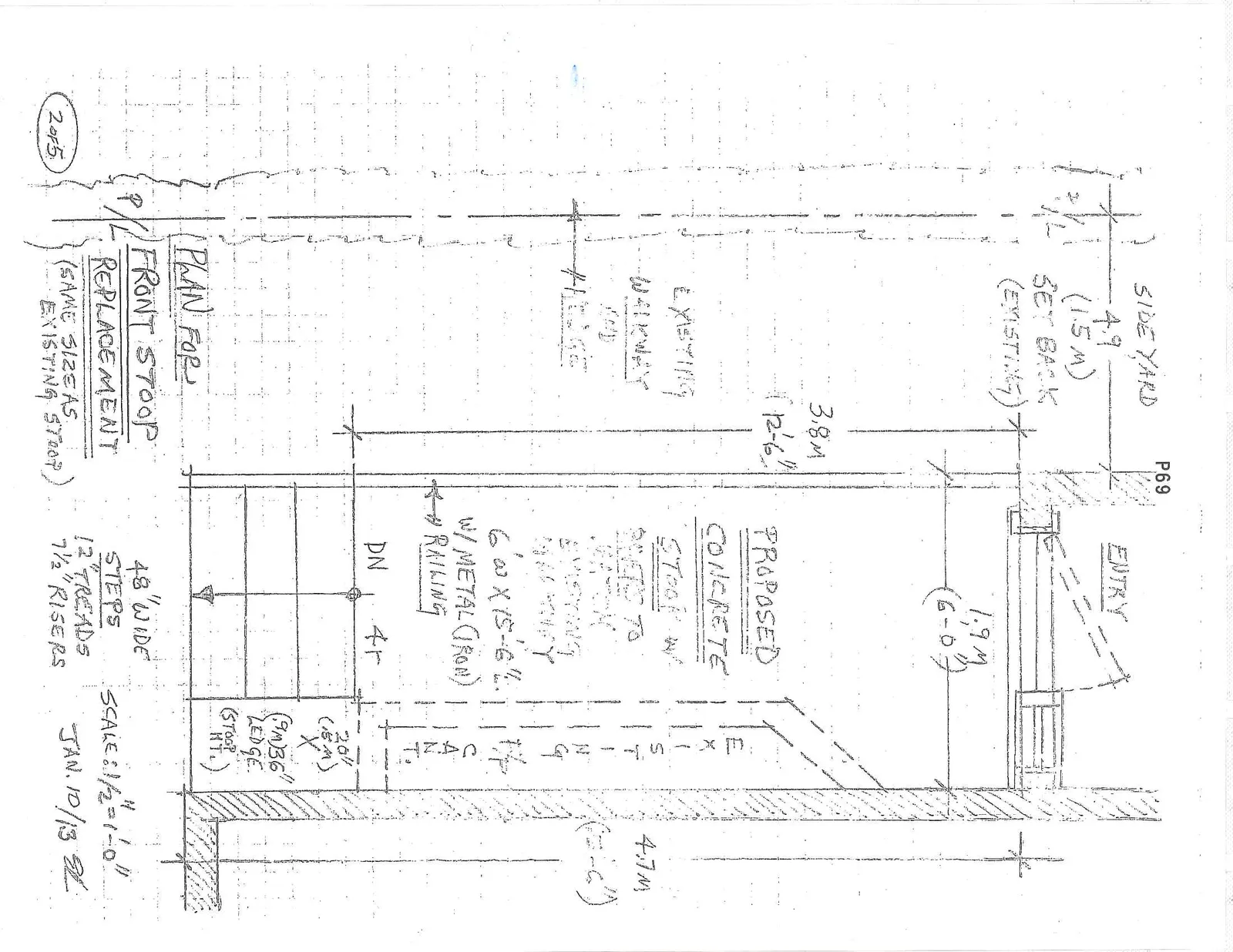Detailed plan view for the proposed front stoop replacement.