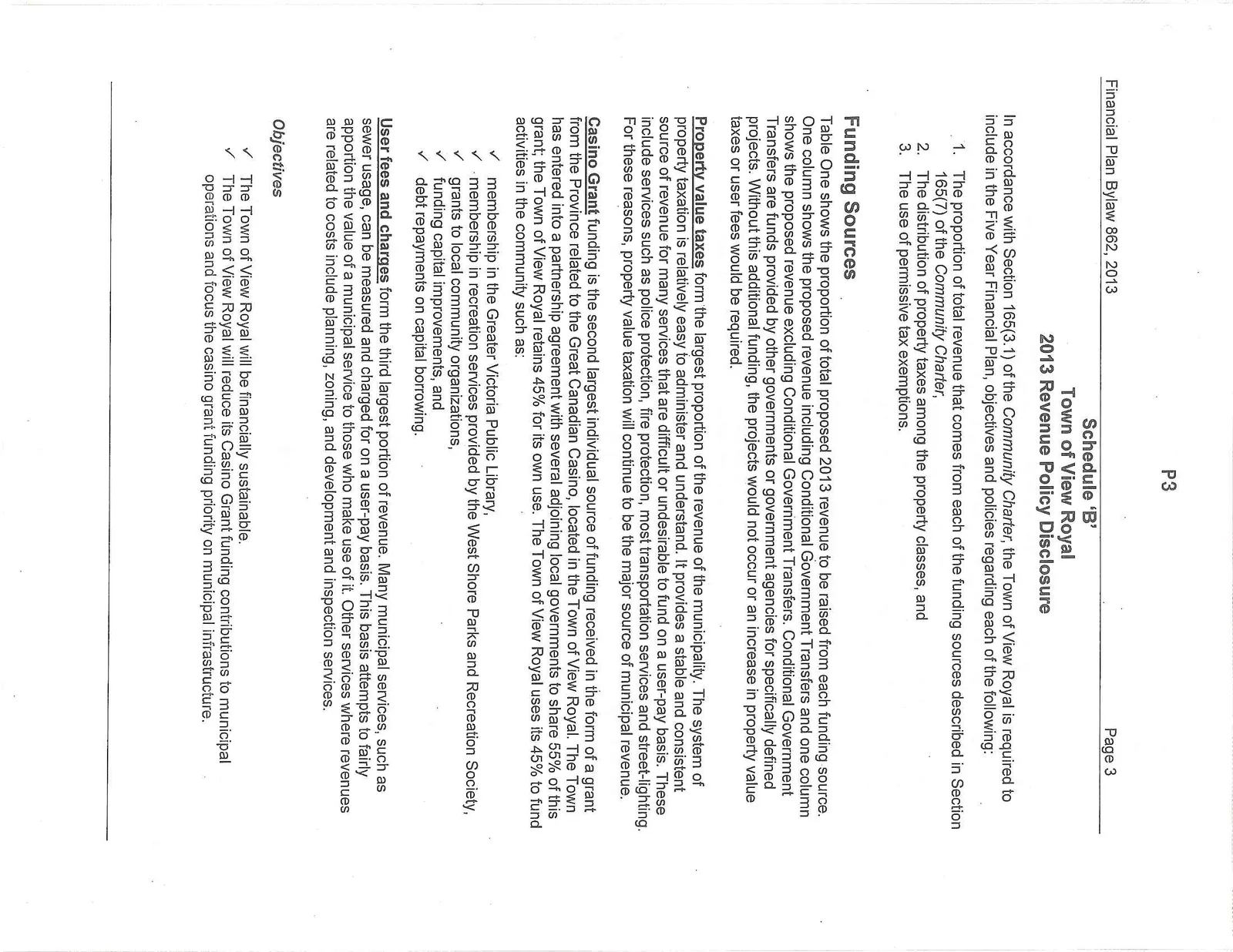 2013 Revenue Policy Disclosure