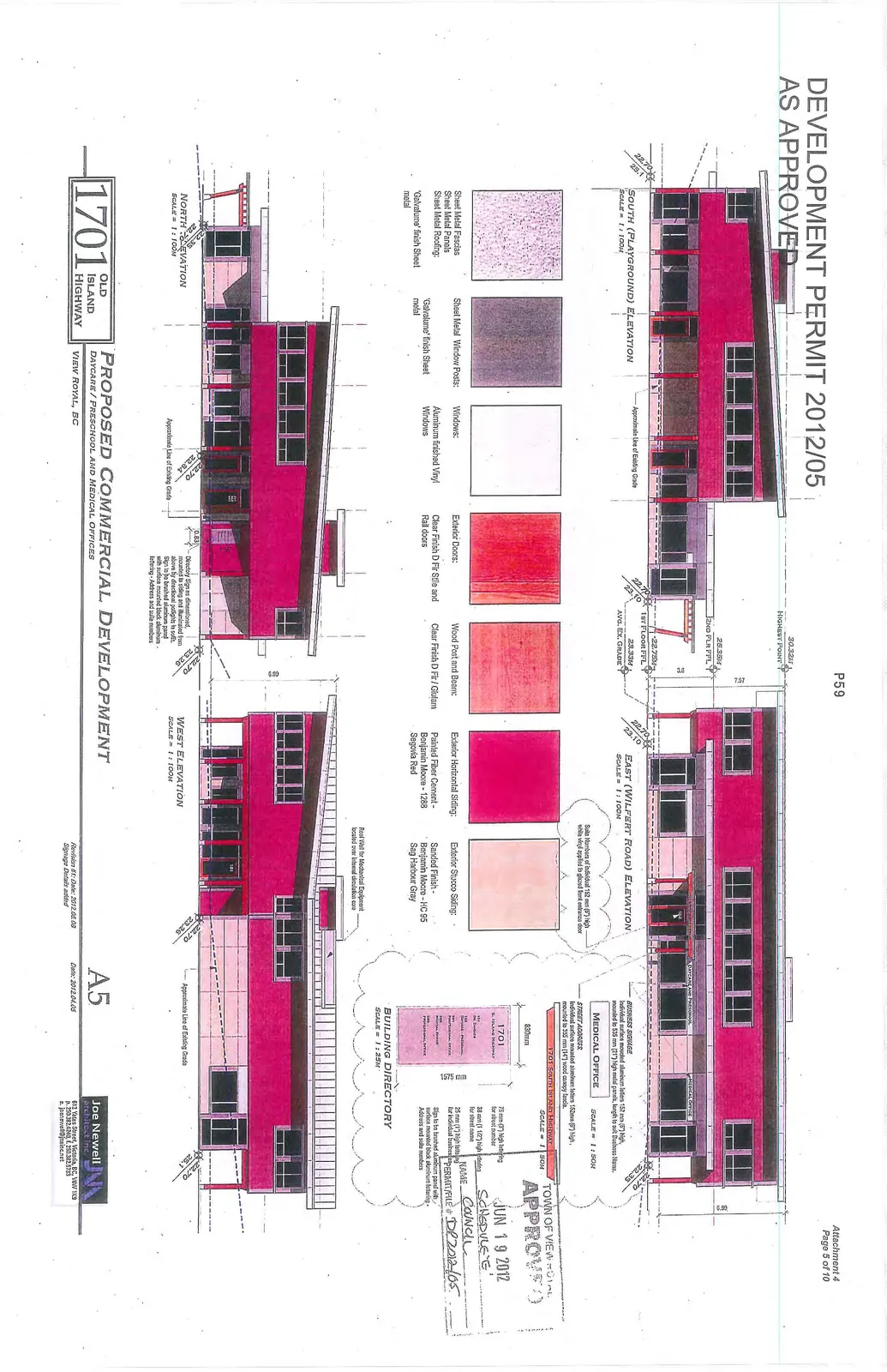 Rendering of the south building elevation facing the playground area