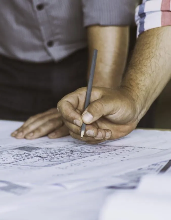 Architectural drawings being prepared
