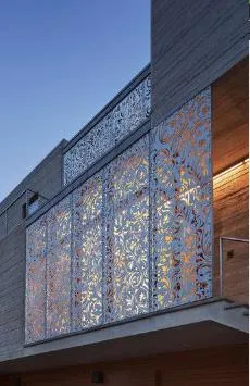 Example of decorative aluminum privacy screening