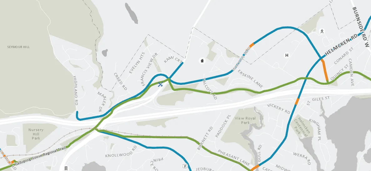 Map showing existing cycling network around the site
