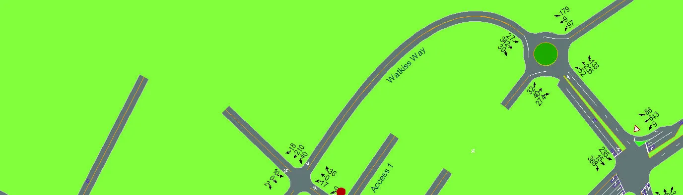 Diagram of background 2033 PM traffic volumes