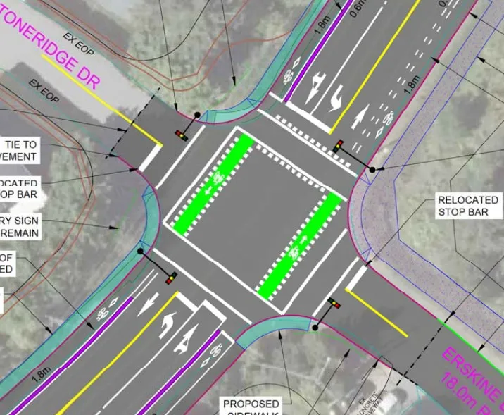 Intersection diagram excerpt from the September 12, 2023 Report showing key movement directions