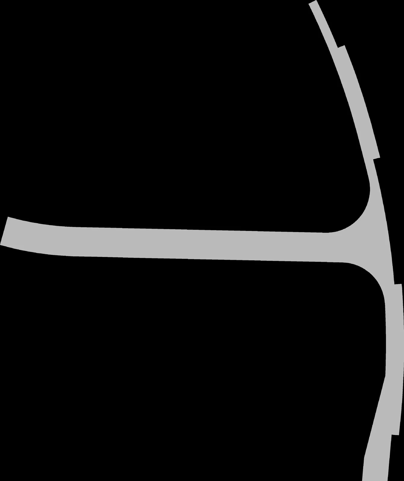 Curvilinear road boundary segment