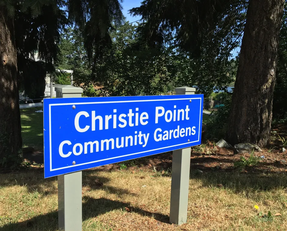 Christie Point Community Gardens sign