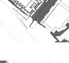 Architectural drawing of the North Elevation showing building levels and property lines