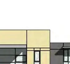 3D rendering showing outdoor seating areas for commercial units