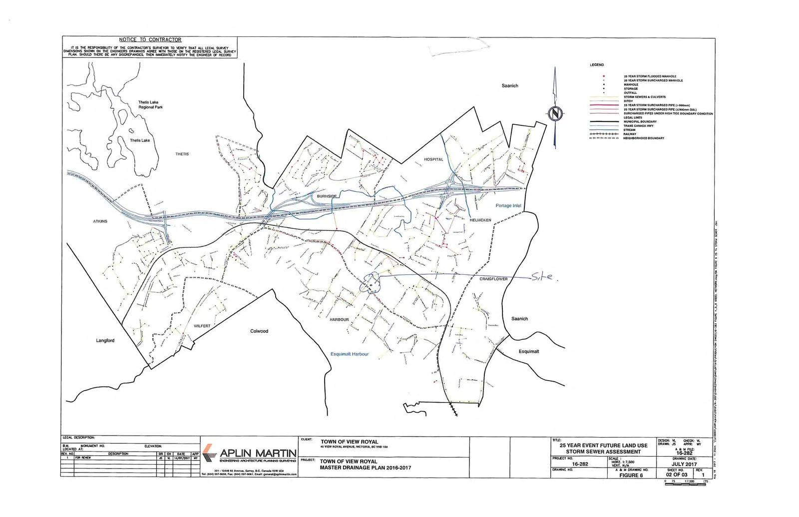 Regional 25 Year Event Future Land Use Storm Sewer Assessment map