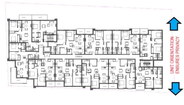 Floor plan diagram for the Proposed Third Floor showing unit orientation