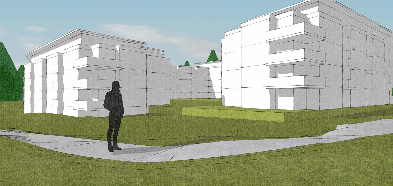 Perspective view at Burnside and Helmcken