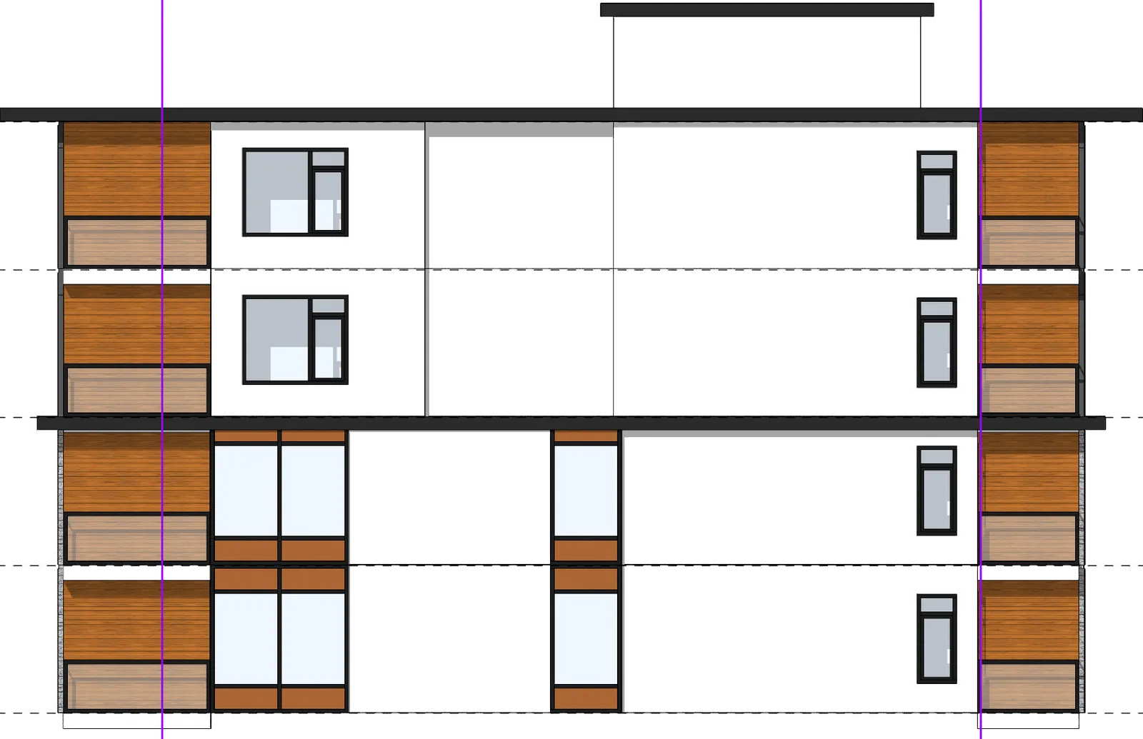multi-story building section