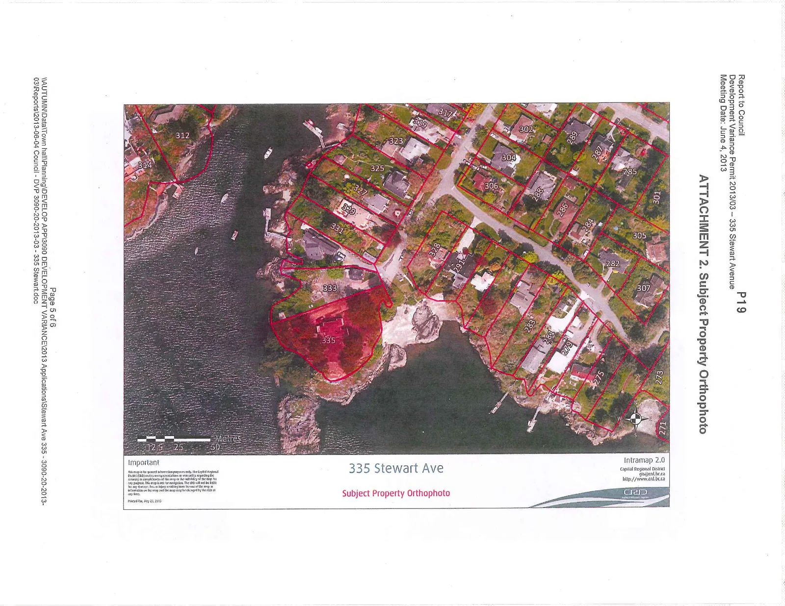 Aerial orthophoto map showing property boundaries and street numbers in the vicinity of Stewart Avenue. The subject property at 335 Stewart Ave is highlighted in red. Surrounding properties include 333, 331, 329, 327, 325, 323, 319, 317, 328, 291, 306, 304, 302, 288, 286, 284, 282, 289, 287, 285, 301, 305, 307, 283, 281, 279, 275, 273, and 271.