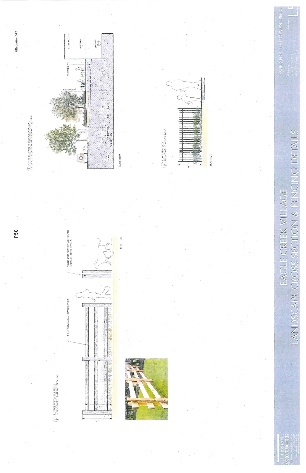 Detailed landscape cross section showing the spatial relationship between Helmcken Road and Building #3