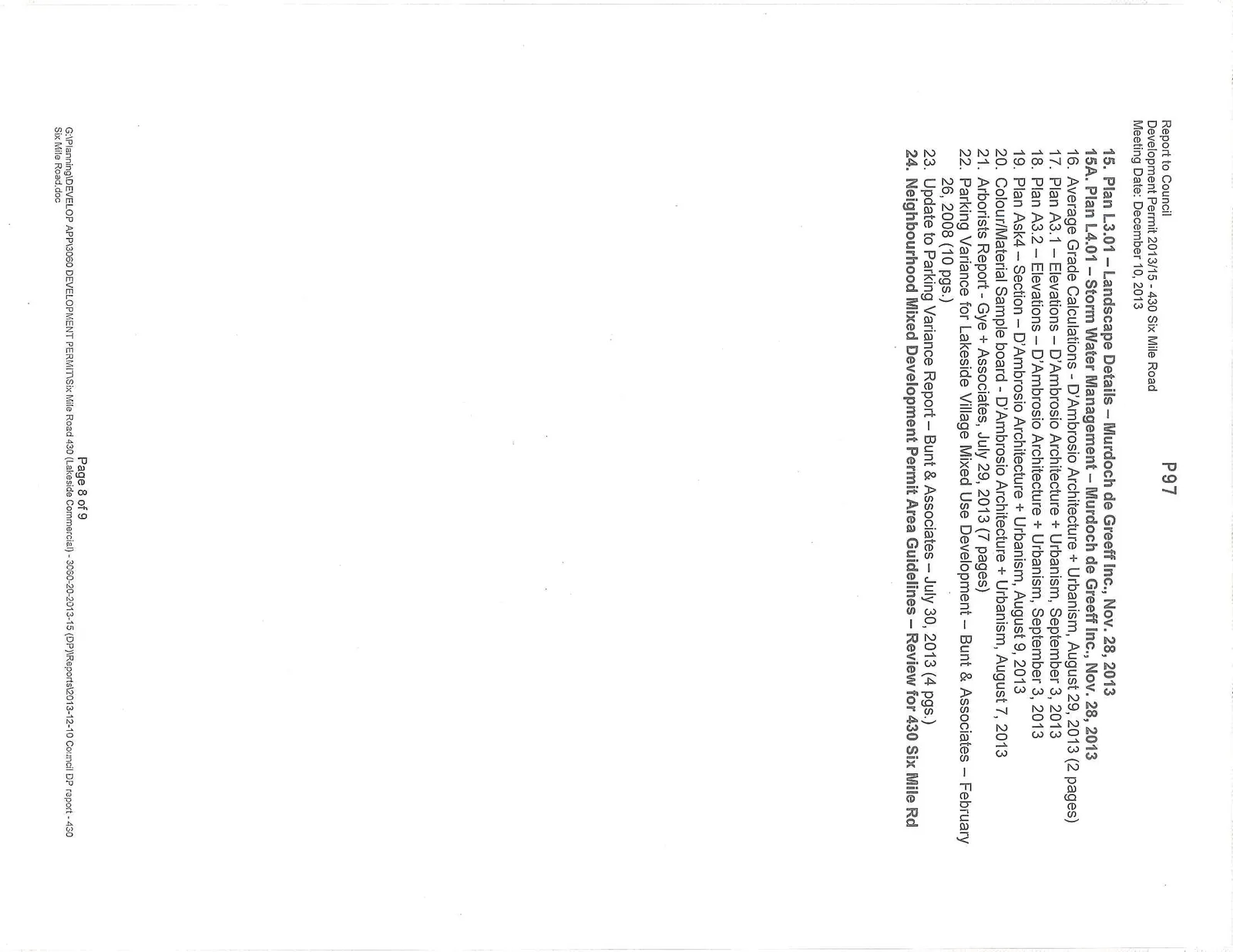 Continuation of the attachments list