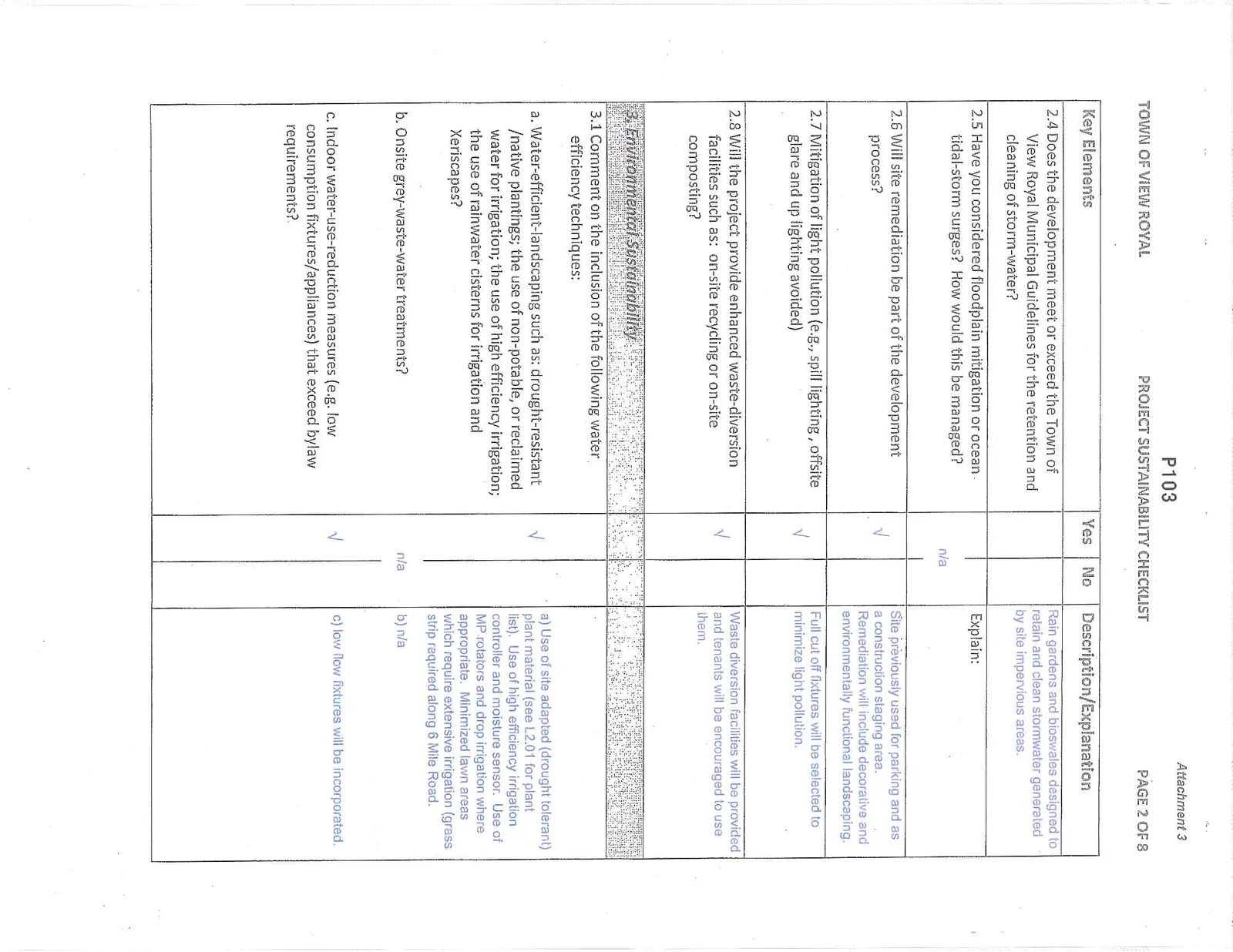 Project Sustainability Checklist Page 2