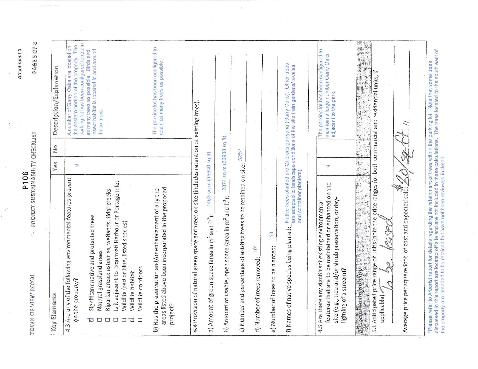 Project Sustainability Checklist Page 5