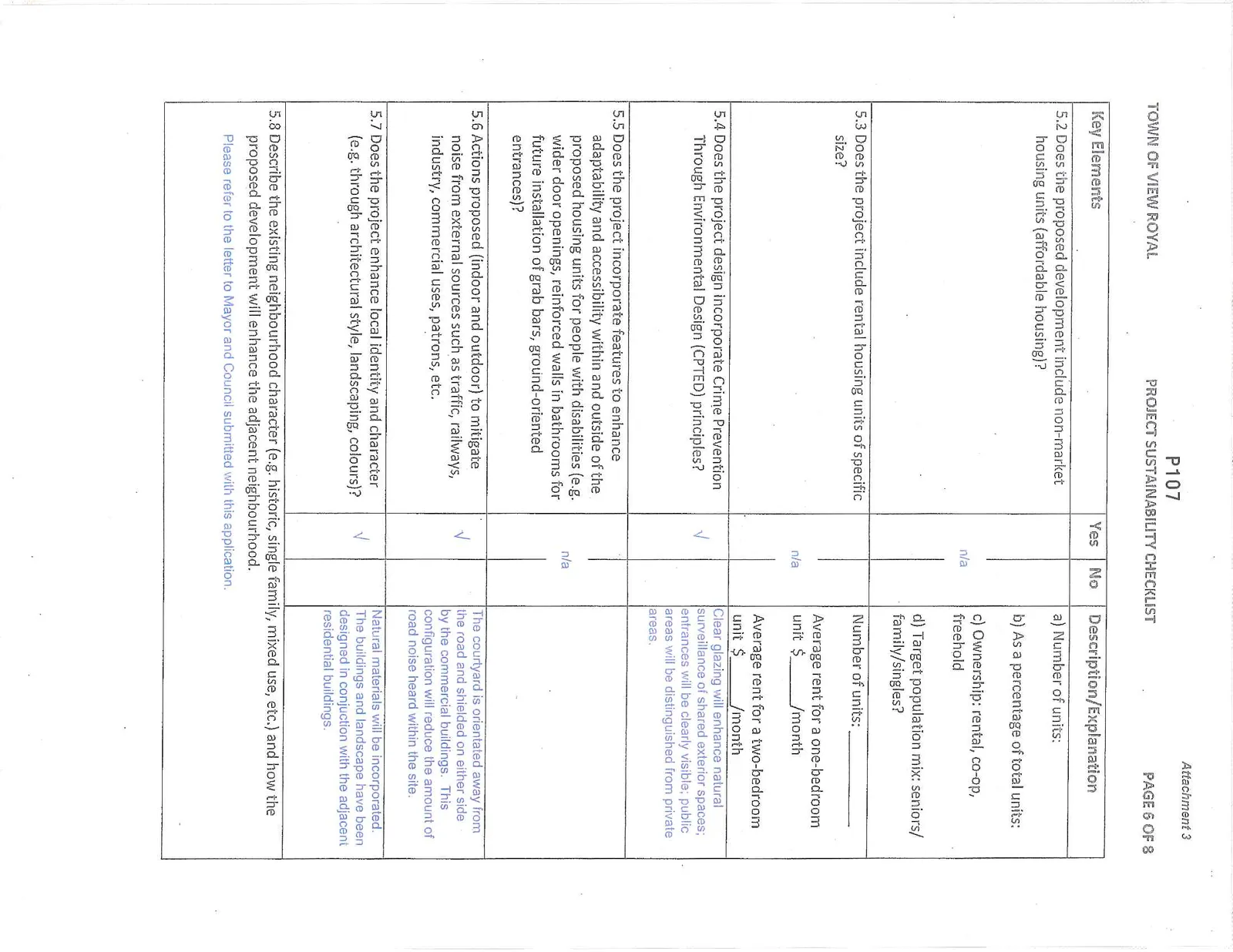 Project Sustainability Checklist Page 6
