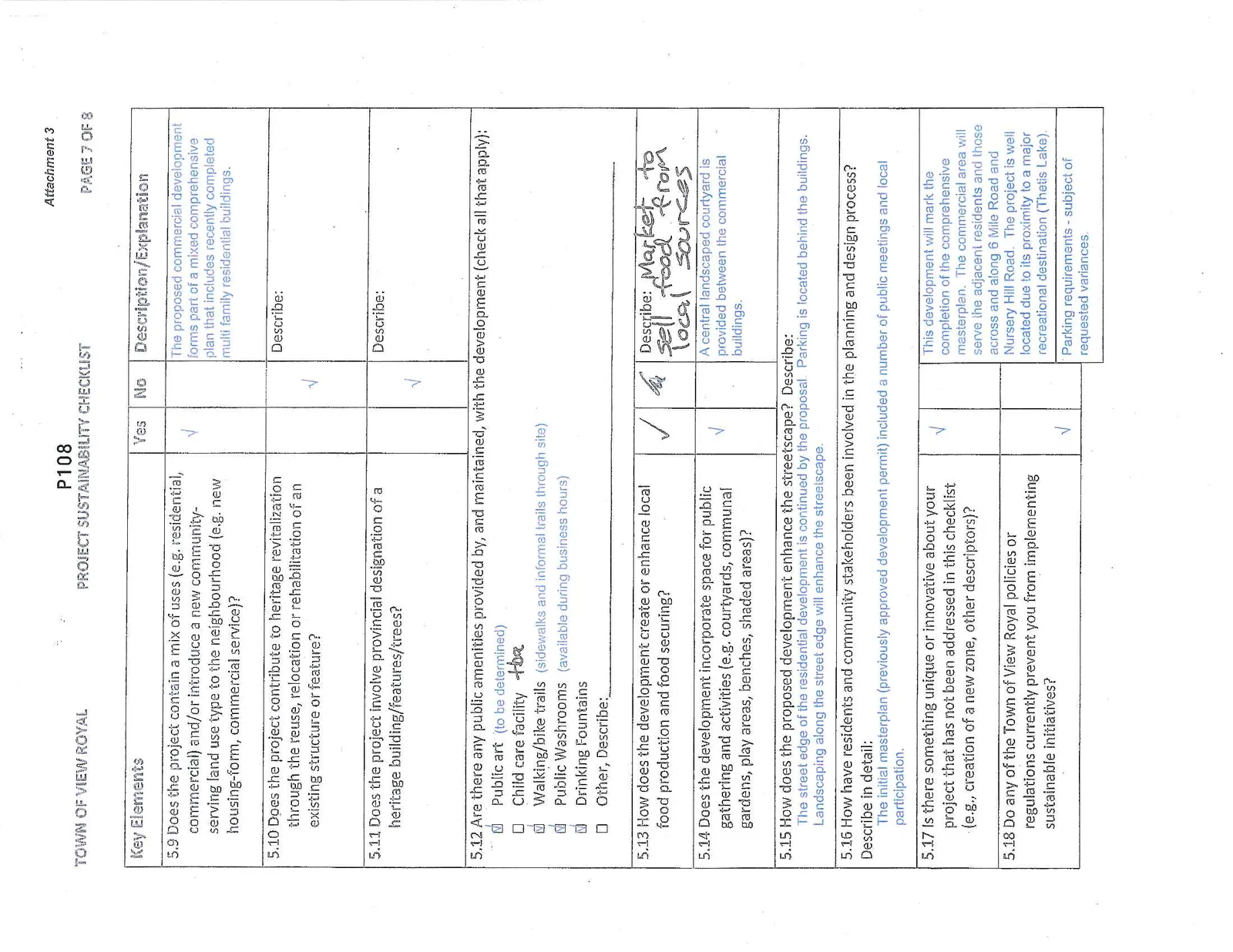 Project Sustainability Checklist Page 7