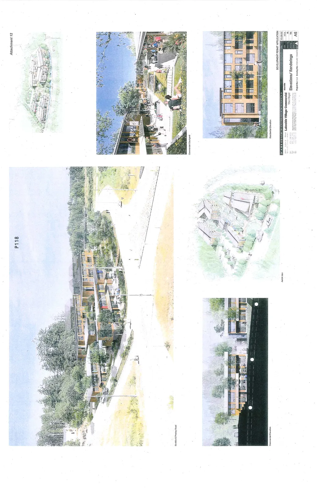 Perspective rendering of the proposed building complex at Six Mile & Presley Road