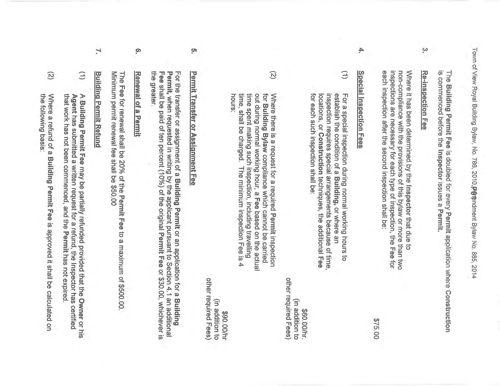 Schedule B Continued - Re-inspection, Special Inspection, Transfer, Renewal Fees