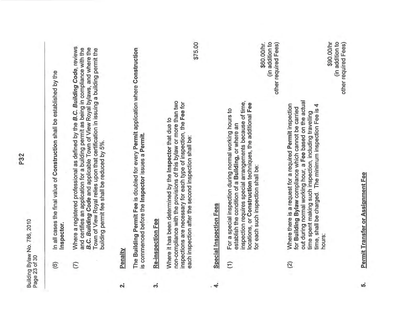 Building Permit Fee Penalty and Inspection Fees