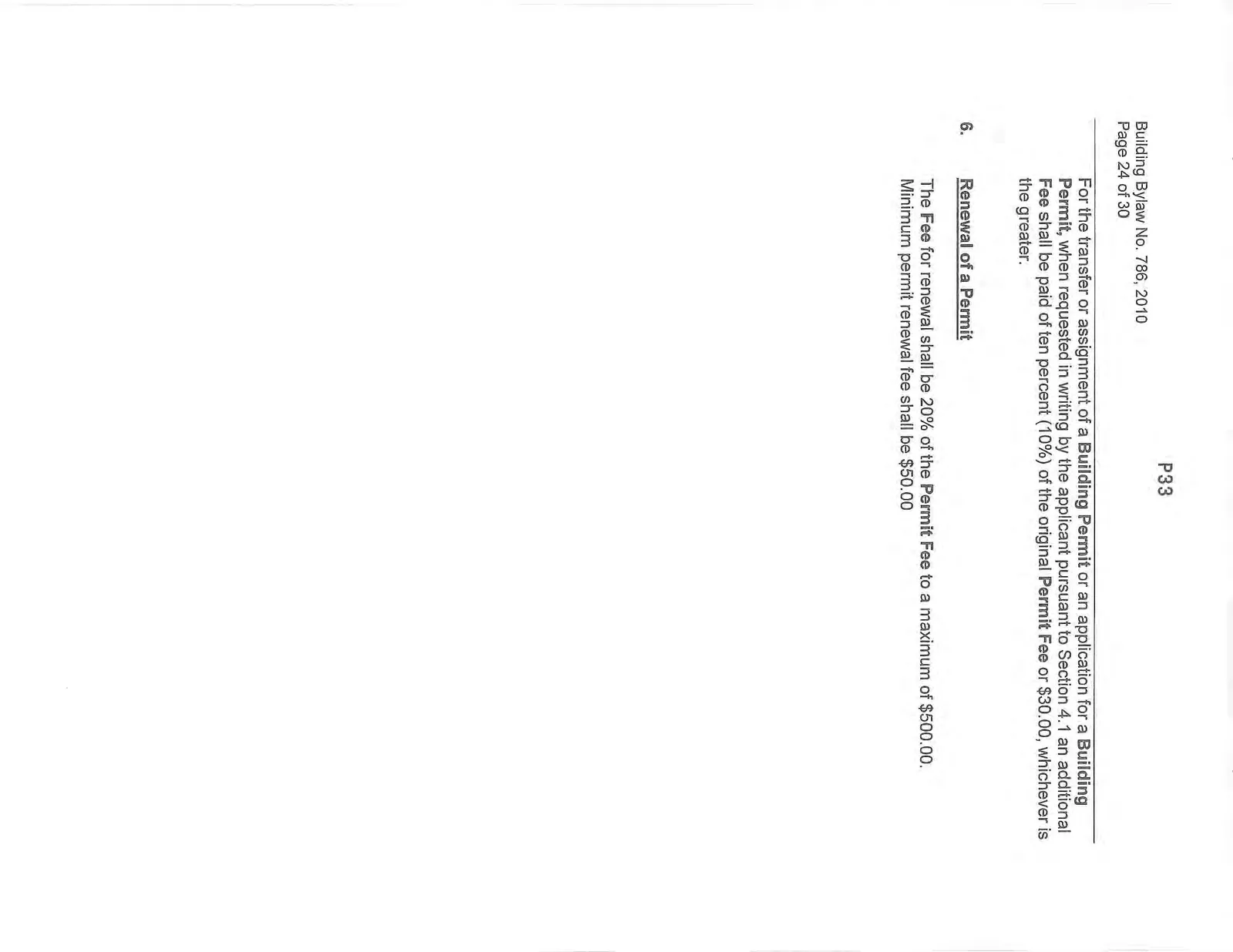 Provisions for Building Permit transfer or assignment and renewal