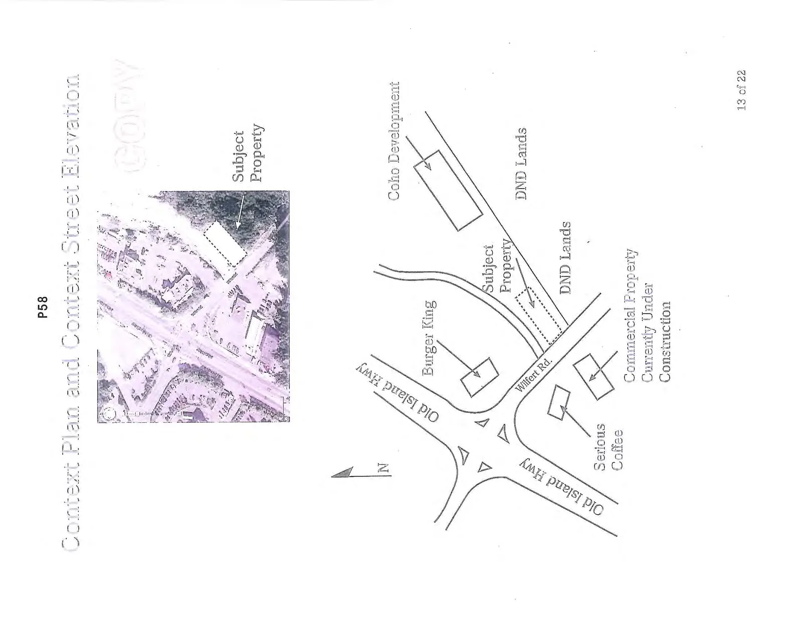 Aerial photograph identifying the Subject Property