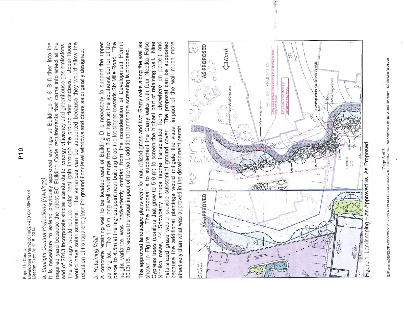 Figure 1. Landscaping - As Approved vs. As Proposed