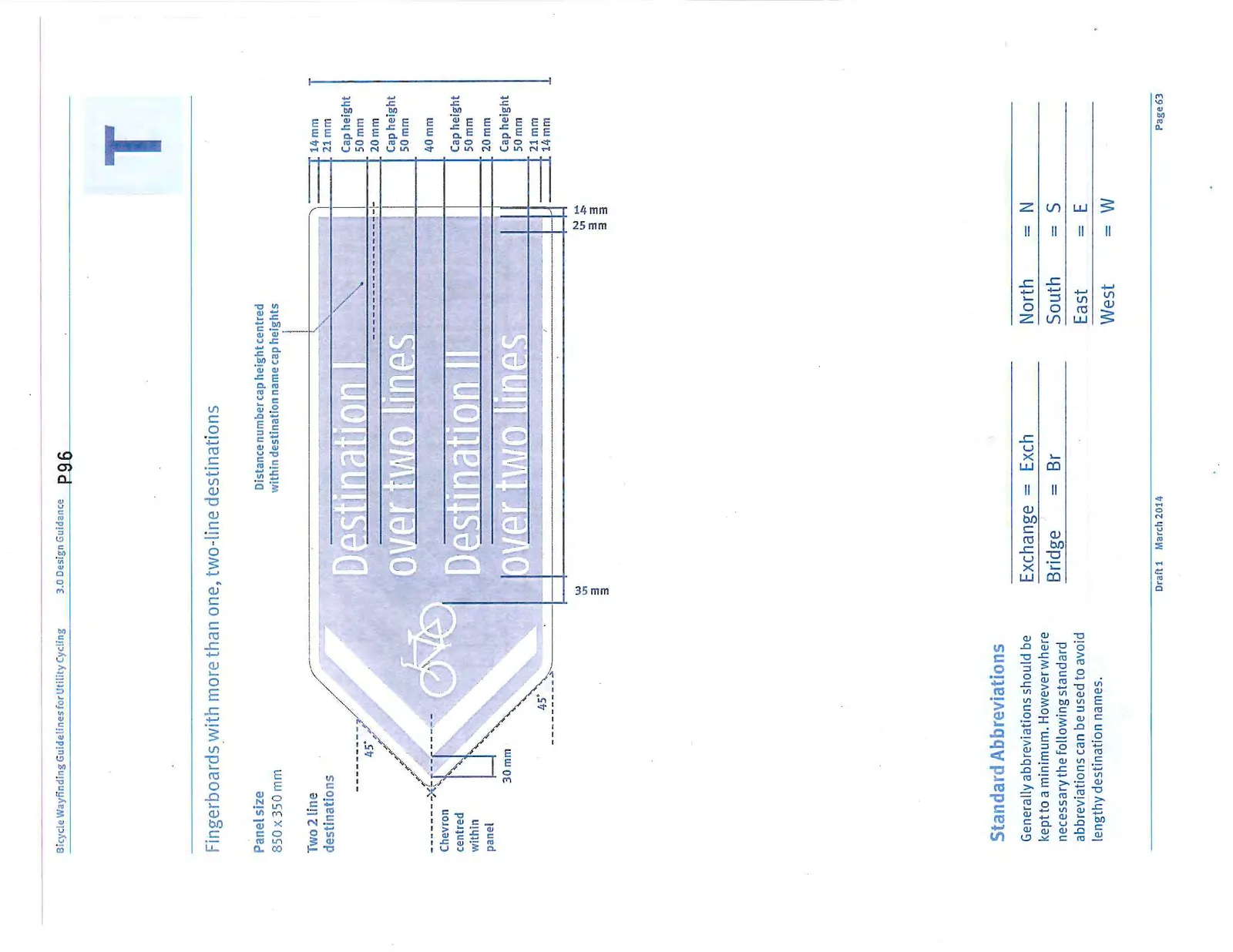 Dimensioned drawing for a large Turn Fingerboard and the standard abbreviations table.