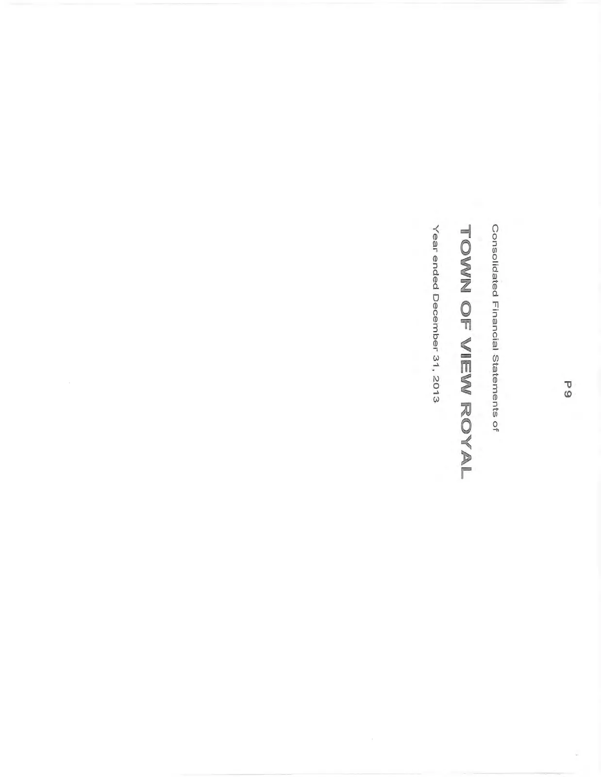 Consolidated Financial Statements of Town of View Royal cover page