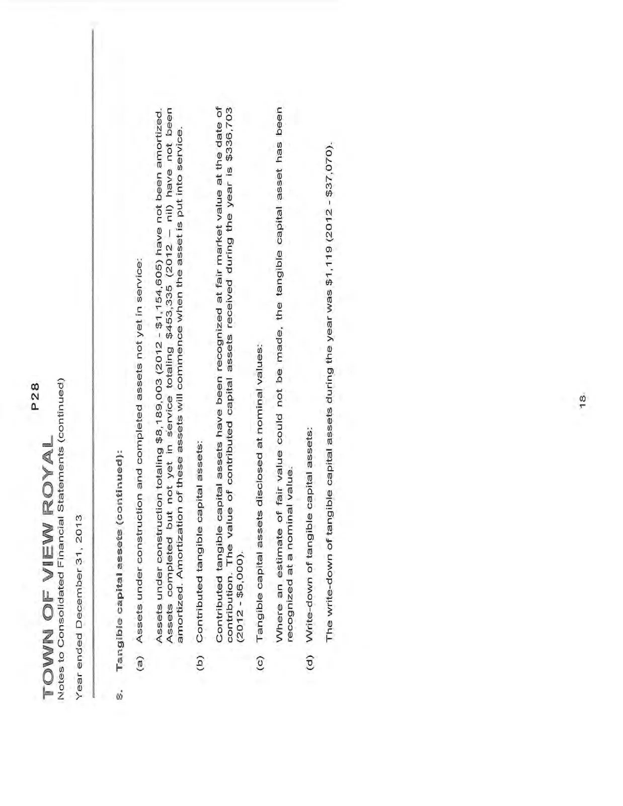 Note 8 continued