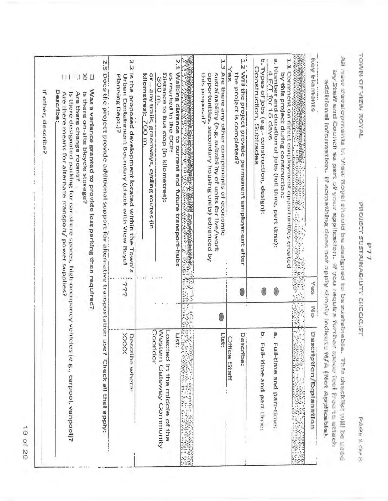 PROJECT SUSTAINABILITY CHECKLIST - Page 1