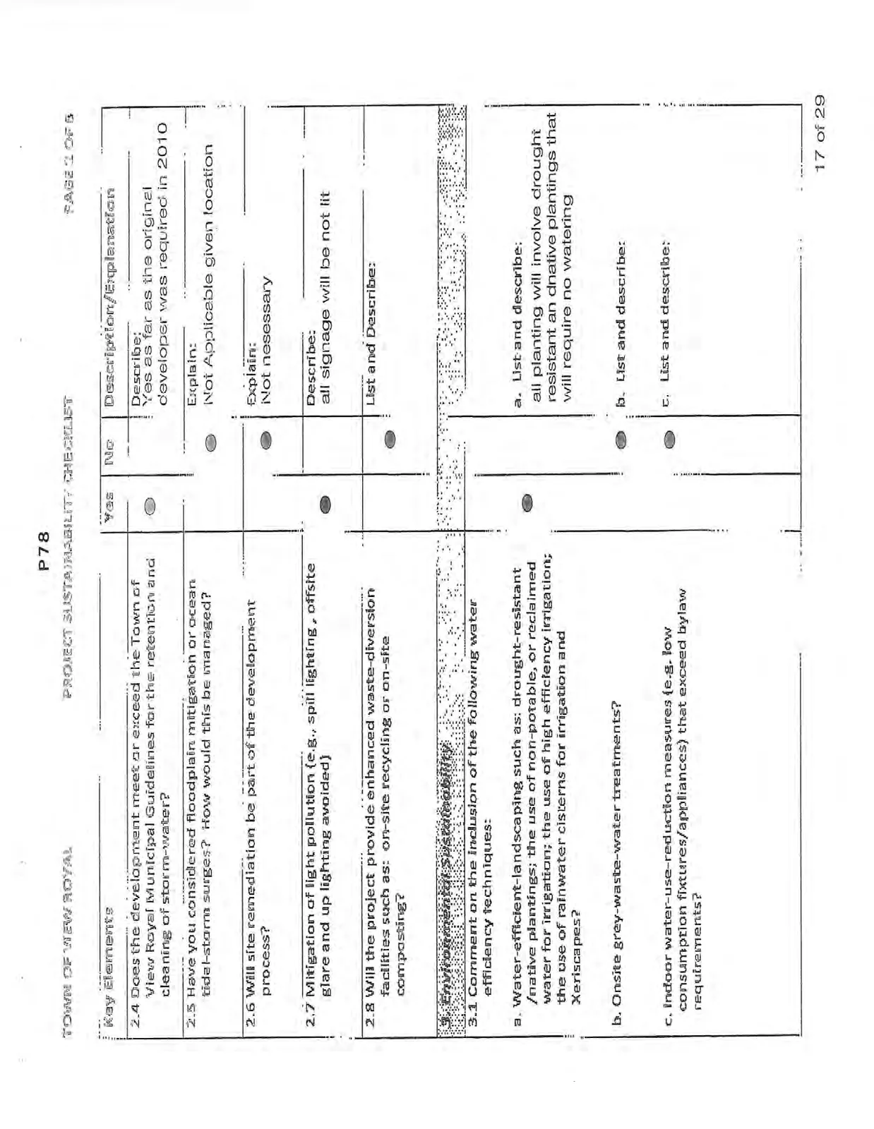PROJECT SUSTAINABILITY CHECKLIST - Page 2