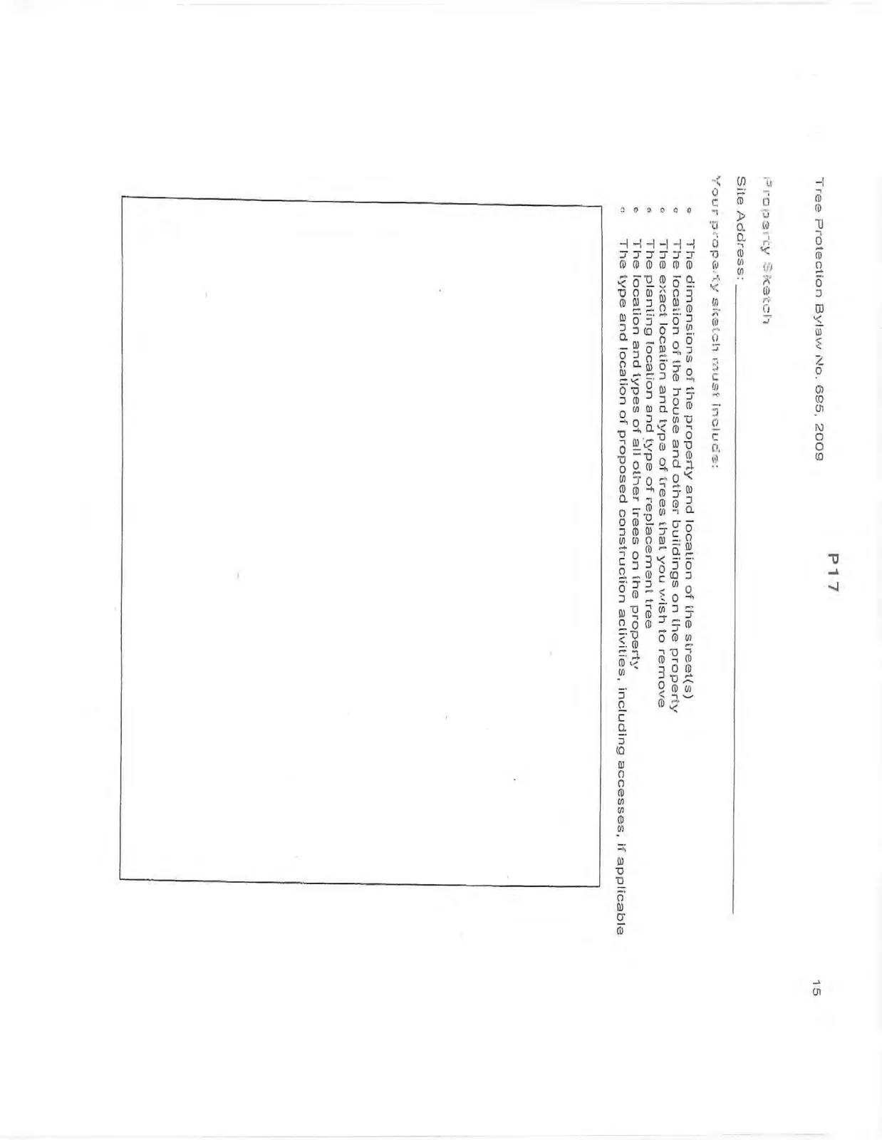 Blank rectangular frame for a property sketch