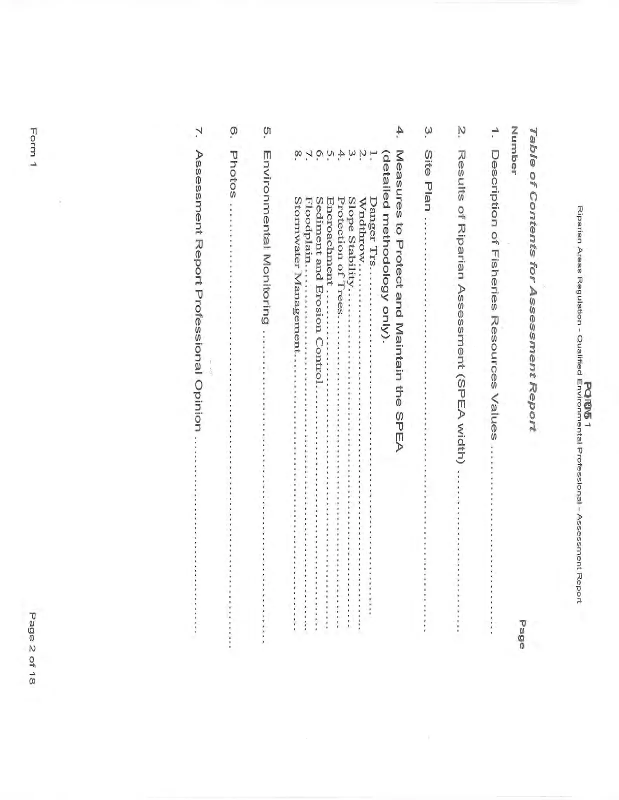 Table of Contents page
