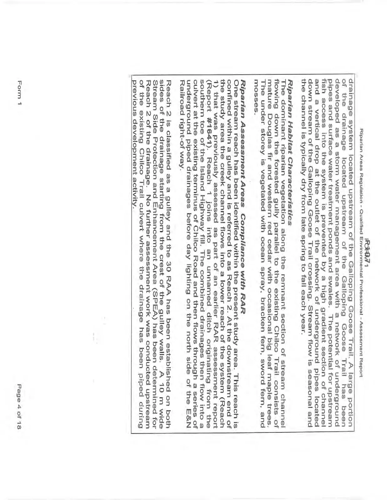 Riparian Assessment page continued