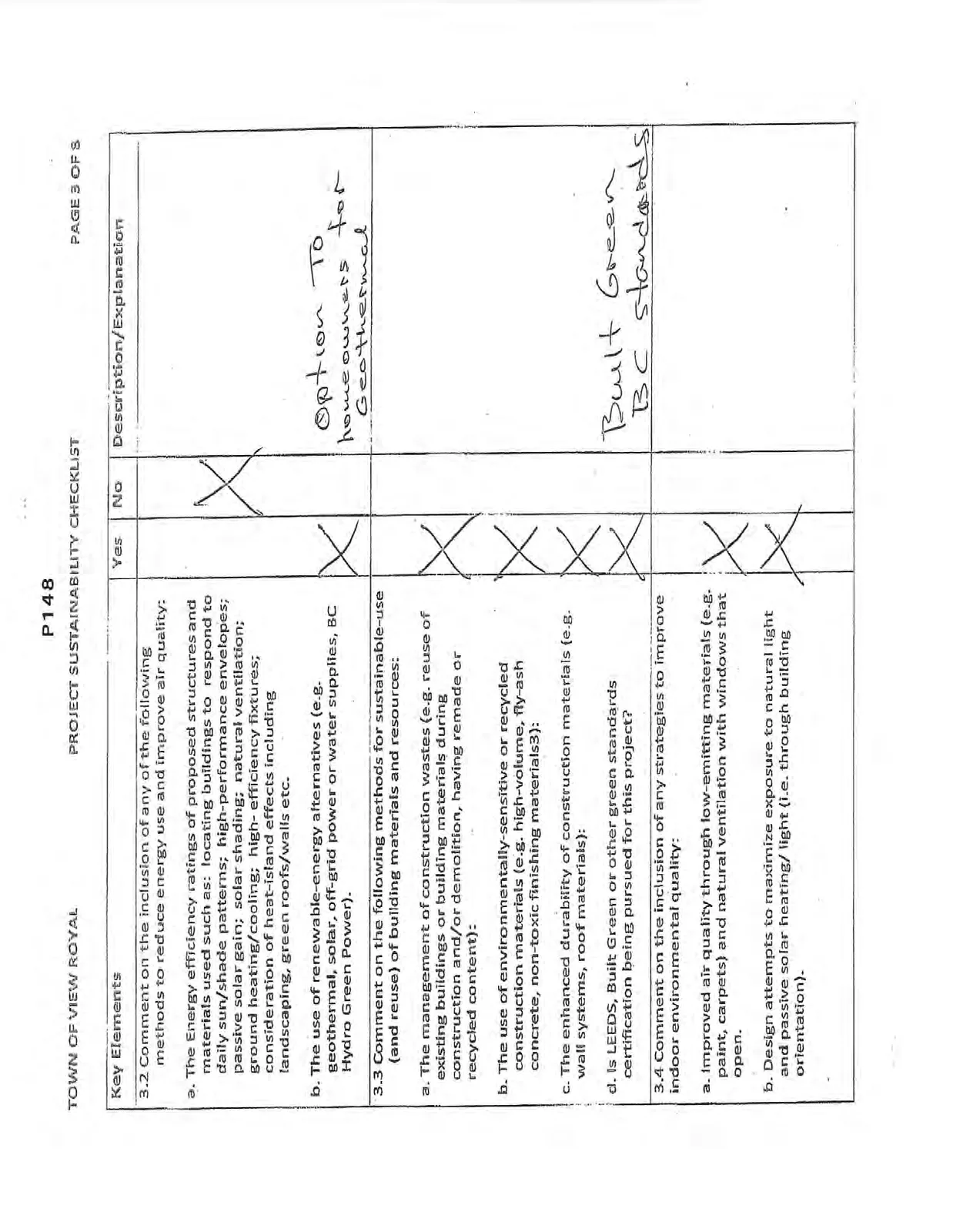 Third page of the checklist covering Energy Efficiency, Building Materials, and Indoor Environmental Quality.