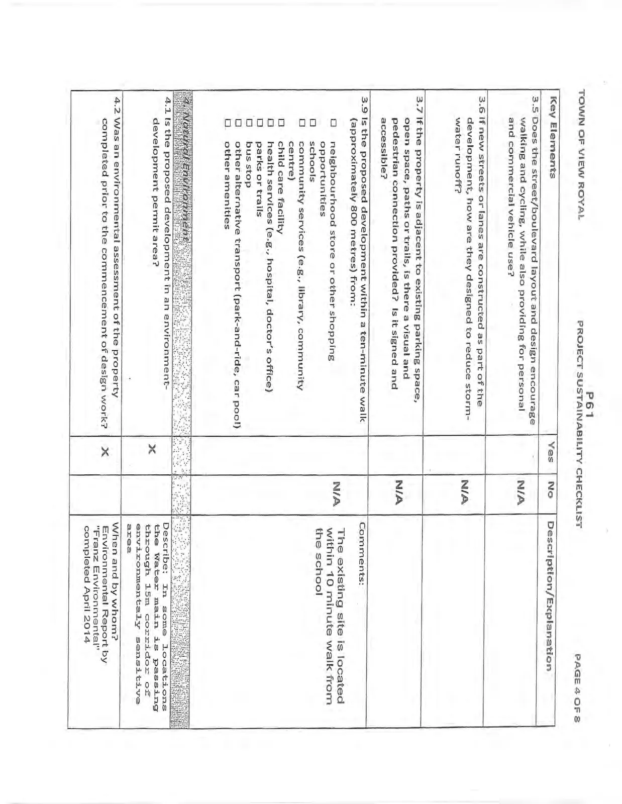 Page 4 of Project Sustainability Checklist
