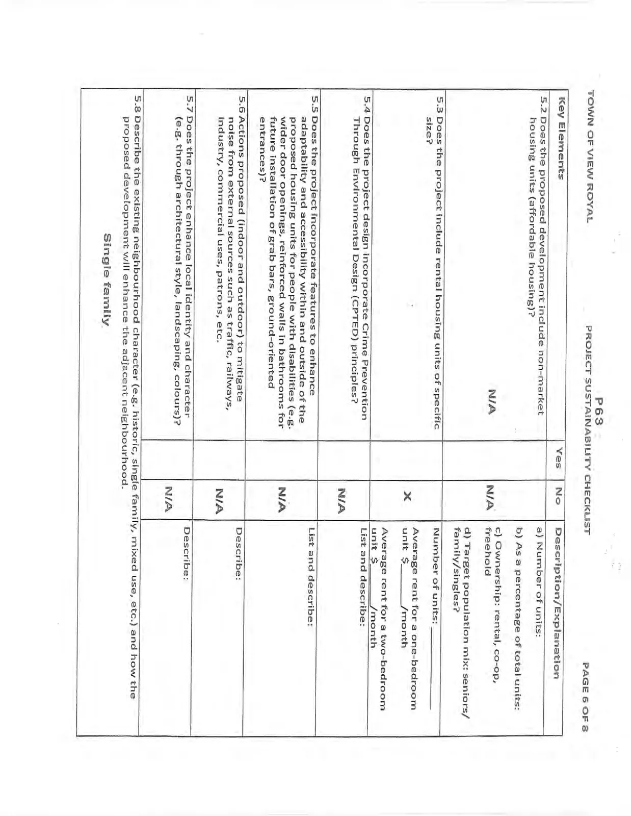 Page 6 of Project Sustainability Checklist