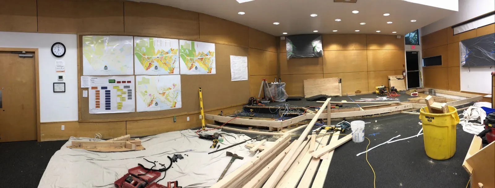 Council Chambers during renovations