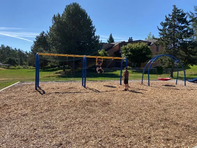 New set of three swing bays with two ”belt swings”, one ”Friendship swing” and an ”Oodle’s Basket swing”