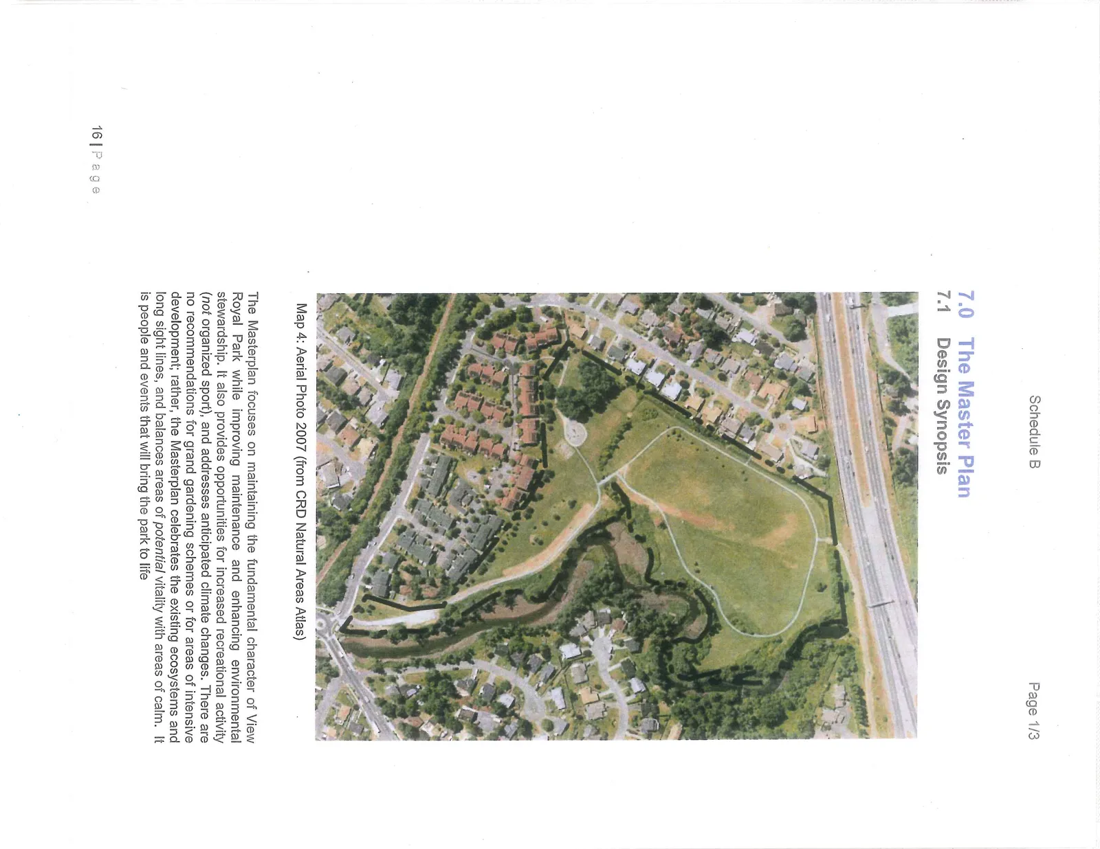Aerial photo of View Royal Park from 2007