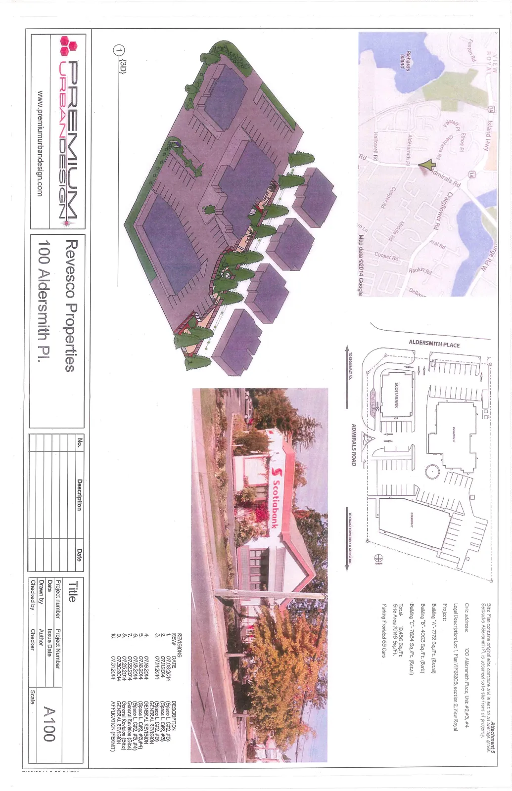 3D Aerial Rendering of the site development at 100 Aldersmith Pl.