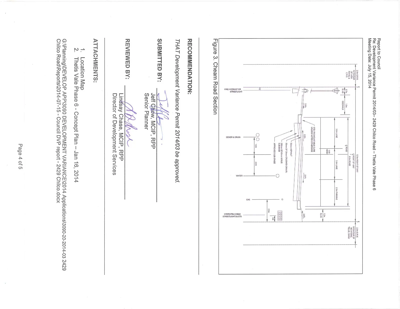 Figure 3. Cheam Road Section diagram
