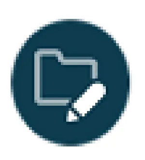 Icon of a folder and pencil